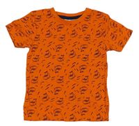 Oranžové tričko s velrybami Ergee