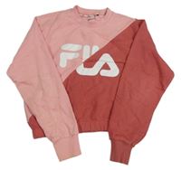 Růžová crop mikina s logem Fila 
