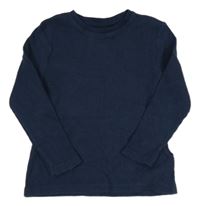 Tmavomodré žebrované triko Primark