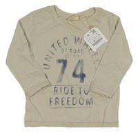 Nové - Béžové triko s číslem Zara