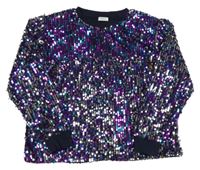 Fialovo-modro-stříbrná mikina s flitry Next