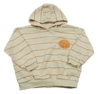 Béžovo-okrová pruhovaná mikina s tekvicou a kapucňou George