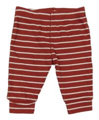 Tehlovo-biele pruhované rebrované ľahké tepláky M&S