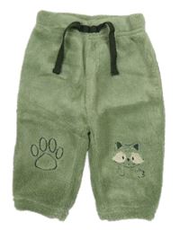 Zelené plyšové tepláky so zvieratkom Ergee