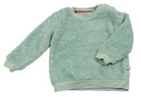 Svetlozelená plyšová mikina so srdiečkami Liegelind