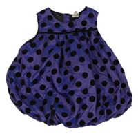 Fialovo-čierne bodkovaná é šušťákové šaty Bluezoo