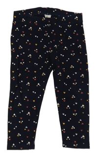 Tmavomodré zateplené legíny so srdiečkami H&M