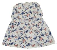 Bielo-modro-ružové šaty s motýlikmi H&M