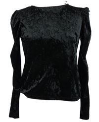 Dámske čierne zamatové crop tričko Primark