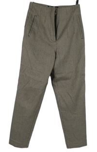 Dámske čierno-hnedé vzorované chino nohavice Zara