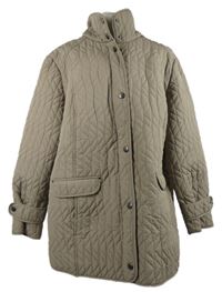 Dámská béžová prošívaná šusťáková lehce zateplená dlouhá bunda