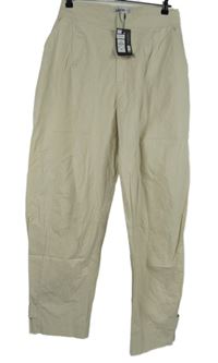 Nové - Dámské béžové plátěné barrel kalhoty Primark 