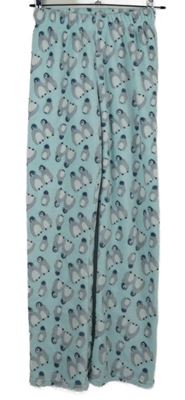 Dámske svetlomodré plyšové nohavice s tučňáky Love to Lounge