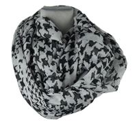 Dámská černo-bílá vzorovaná límcová šála 