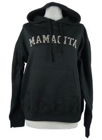 Dámska čierna oversize mikina s nápisom a kapucňou