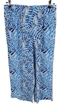 Dámské modro-tmavomodré vzorované culottes kalhoty Sa.Hara 