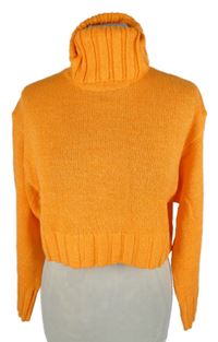 Dámský oranžový crop svetrový rolák H&M
