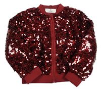 Vínová flitrovaná podšitá bunda H&M