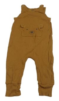 Medové žebrované teplákové lacláče s medvídkem H&M