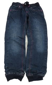 Tmavomodré podšité cuff rifle