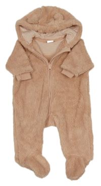 Svetloružová chlpatá kombinéza s kapucňou zn. Next