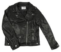 Čenrá koženková jarná bunda Zara