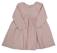 Svetloružové rebrované bavlnené šaty Primark