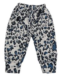 Svetloružové športové nohavice s leopradím vzorom