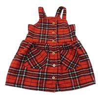 Červeno-čierno-biele kockované vlnené šaty F&F