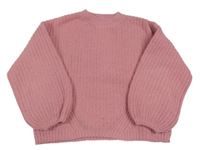Ružový žinylkový sveter F&F