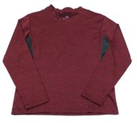 Vínovo-čierne melírované športové tričko