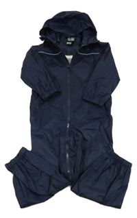 Tmavomodrá šušťáková nepromokavá kombinéza s kapucňou Regatta