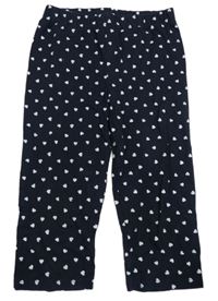 Tmavomodré capri legíny so srdiečkami Yigga