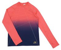 Neónově ružovo-tmavomodré funkčné tričko Decathlon