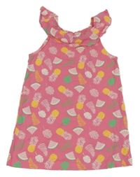 Ružové bavlnené šaty s obrázkami Kiki&Koko