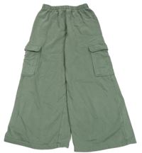 Kaki wide leg tepláky s kapsami C&A