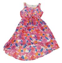 Ružové kvetované šifónové šaty Page one young