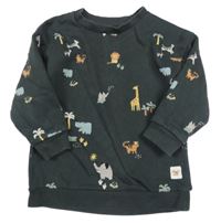 Tmavosivá mikina so zvieratkami Next