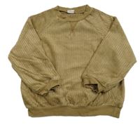 Hnedá zamatová rebrovaná mikina H&M