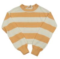 Bielo-oranžový pruhovaný crop sveter H&M