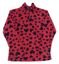 Malinová fleecová funkčná mikina so srdiečkami Mountain Warehouse