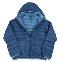 Tmavomodrá šušťáková prešívaná zateplená bunda s kapucňou Alive