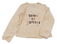 Lososová zamatová mikina s nápisom La Redoute