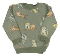 Khaki mikina so zvířaty Nutmeg