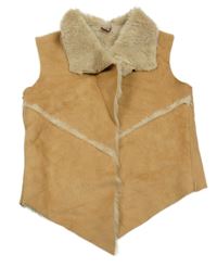Béžová semišová zateplená vesta Y.F.K.
