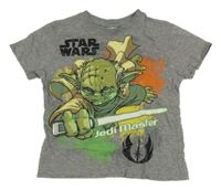 Sivé tričko s Yodou - Star Wars