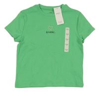 Nové - Zelené crop tričko s nápisem M&S