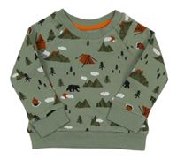 Khaki mikina s horami a stany Primark