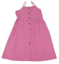 Ružové šaty s gombíkmi
