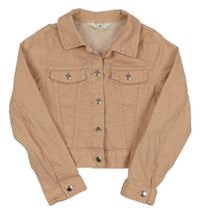 Světlerůžová riflová crop bunda H&M